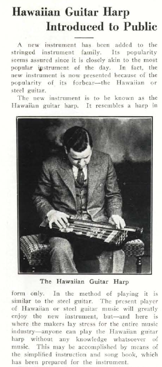 Music Trade Review 1929 Hawaiian Guitar Harp Vega Playasax